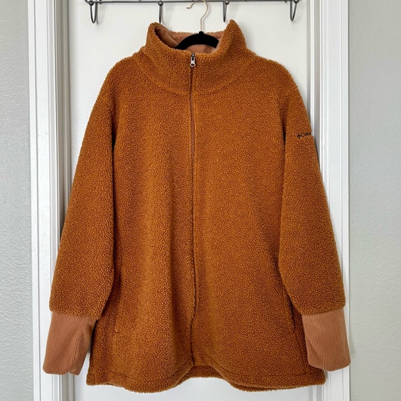 Columbia • Blue Point Creek Fleece Full Zip Jacket, Camel Brown - Size XXL - Picture 5 of 16